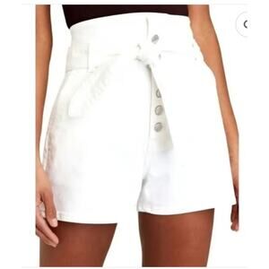 GRLFRND Brynn denim high waist paperbag jeans shorts in Hot Sugar Size 25